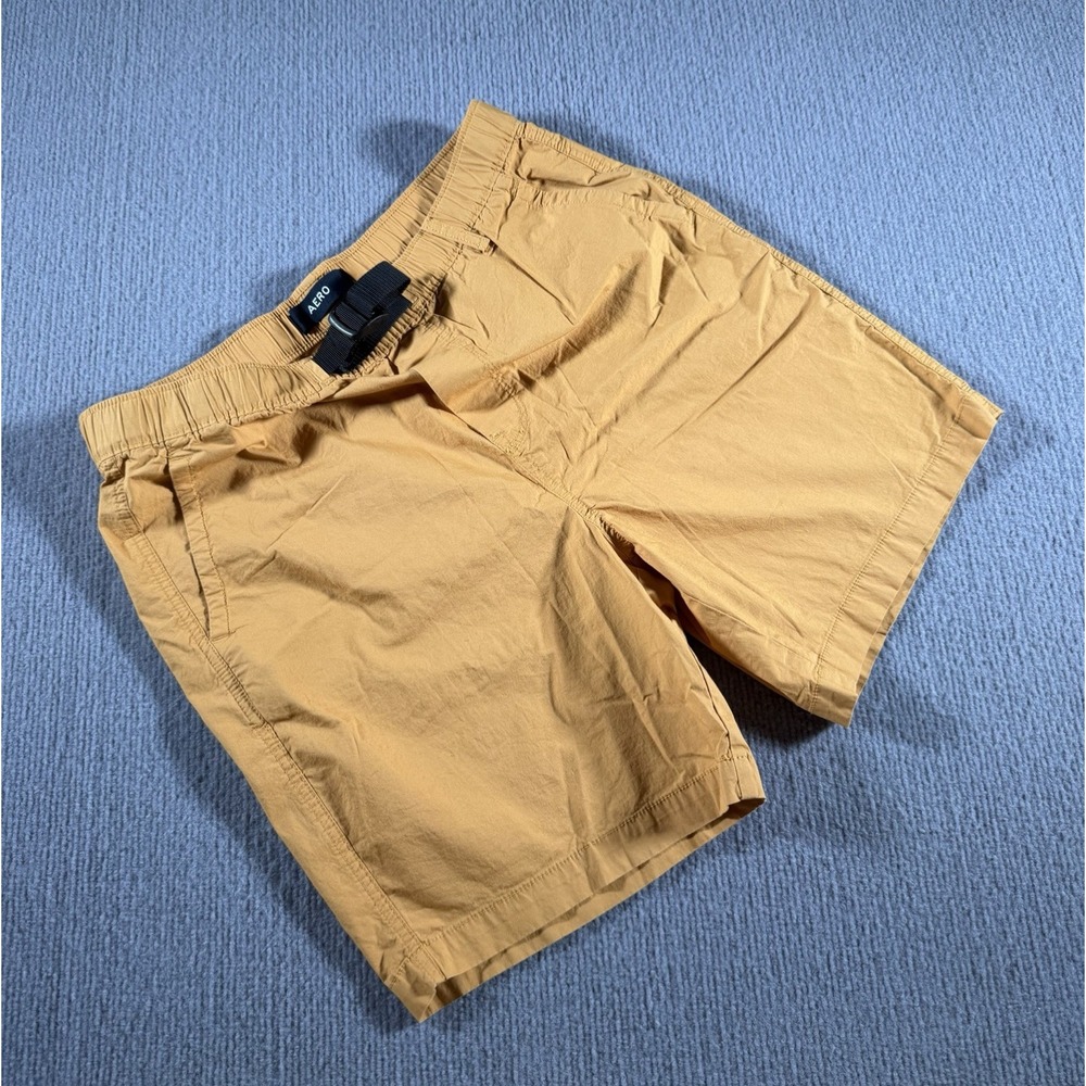 Aero Aeropostale Mens Brown Medium Cotton Blend‎ Hiking Active Belted Shorts